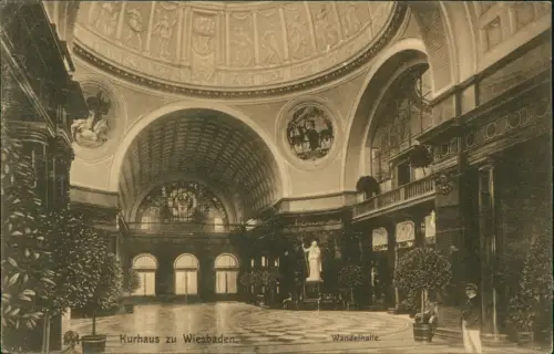 Ansichtskarte Wiesbaden Wandelhalle Kurhaus 1907