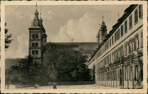 Ansichtskarte Amorbach Conventgebäude mit Abteikirche 1920