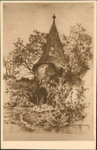 Ansichtskarte  Künstlerkarte Turm 1940