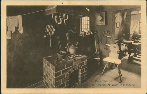 Ansichtskarte Hildesheim Bauernküche im Roemer-Museum 1928