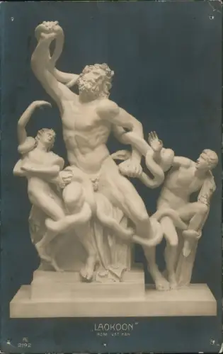Ansichtskarte  Statue Plastik Skulptur Büste Laokoon Rom Vatikan 1907