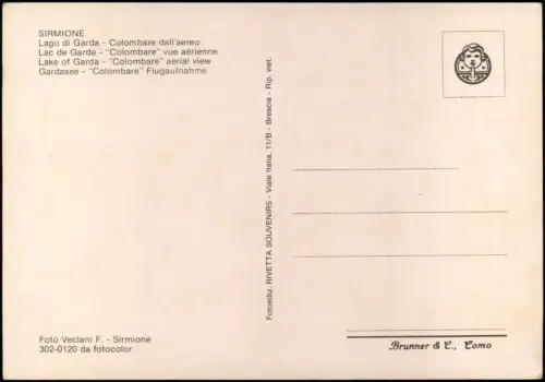 Cartolina Sirmione Luftbild Areal view 1981