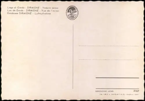 Cartolina Sirmione Luftbild Luftaufnahme 1980