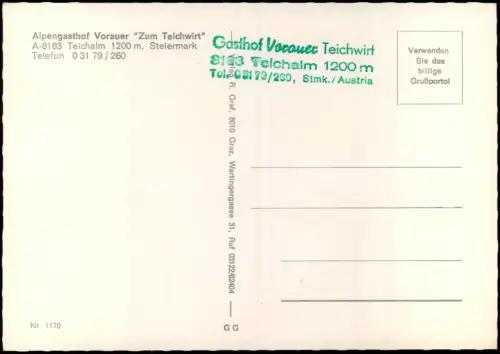 Fladnitz an der Teichalm Alpengasthaus Vorauer Zum Teichwirt 1979
