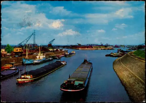 Ansichtskarte Ruhrort-Duisburg Am Kaiserhafen - Schleppschiffe 1965