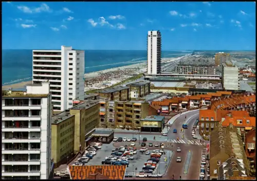 Postkaart Zandvoort Stadtpartie Hotel Parkplatz 1980