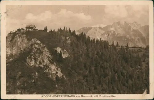Garmisch-Partenkirchen Adolf-Zöppritzhaus Kreuzeck mit Dreitorspitze 1926