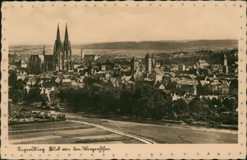 Ansichtskarte Regensburg Blick auf die Stadt 1941