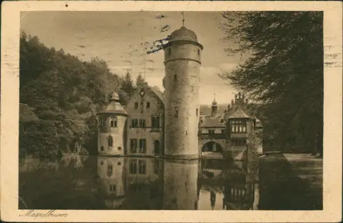 Ansichtskarte Mespelbrunn Schloss im Spessart Wasserschloss 1929