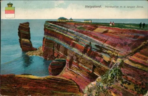 Ansichtskarte Helgoland (Insel) Helgoland Nordspitze m. d. langen Anna 1910