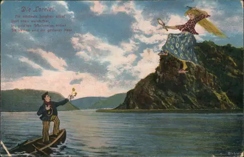 Ansichtskarte Sankt Goar Rheintal an der Loreley 1921   mit Hochplateau Stempel