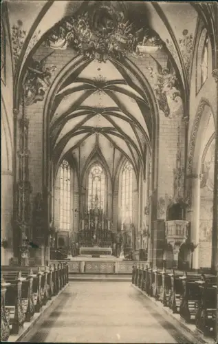 Ansichtskarte Baden-Baden Inneres der katholischen Stiftskirche 1921