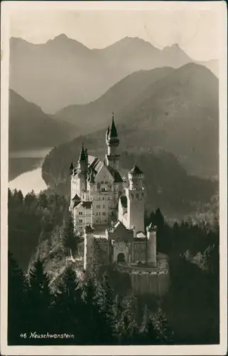 Ansichtskarte Schwangau Schloss Neuschwanstein, Castle Bavaria 1940