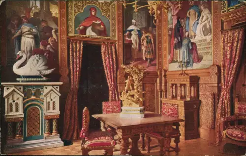 Ansichtskarte Schwangau Schloß Neuschwanstein Speisezimmer Innenansicht 1920