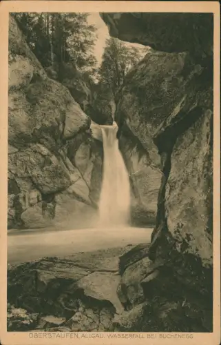 Ansichtskarte Oberstaufen Allgäu Wasserfall bei Buchenegg 1928