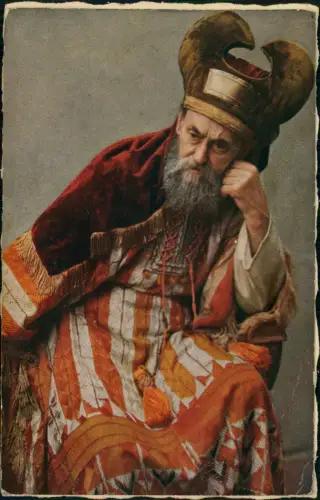 Portrait Geistliche - Kirche Religion Künstlerkarte Passionsspiele Lang 1934