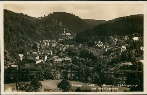 Ansichtskarte Bad Berneck im Fichtelgebirge Blick vom Galgenberg 1931