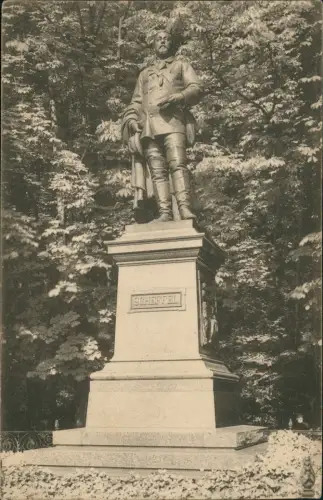 Heidelberg Scheffel-Denkmal auf Terrasse des Heidelberger Schlosses 1907