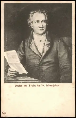 Ansichtskarte  Goethe von Stieler im 79. Lebensjahre 1905   mit Verkaufsstempel
