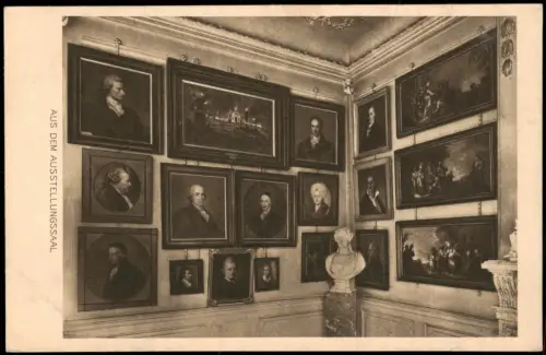 Frankfurt am Main Goethe Museum   Gemäldewand Ausstellungssaal 1920