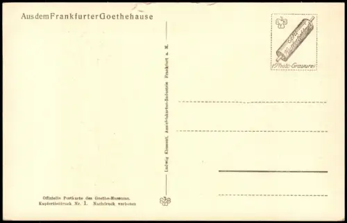 Ansichtskarte Frankfurt am Main Goethehaus Hausflur Erdgeschoß 1920