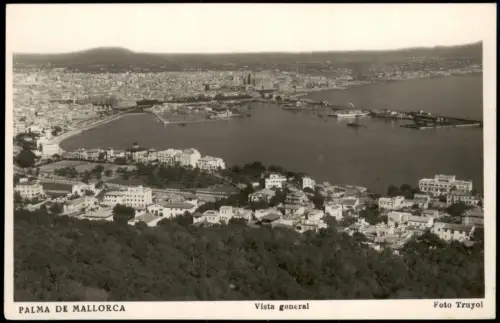 Postale Palma ( de Mallorca) Panorama-Ansicht Vista general 1950