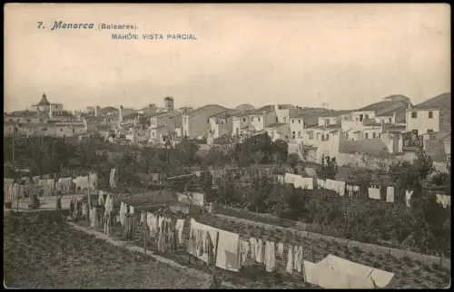 Postale Mahón Maó Menorca MAHÓN VISTA PARCIAL Wäscheleinen 1910