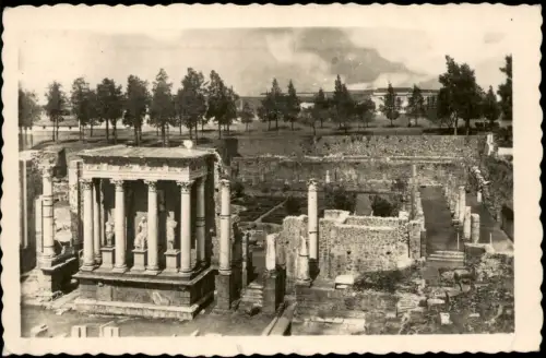 Postale Mérida Spanien Teatro Romano, Vista parcial de la Escena 1956