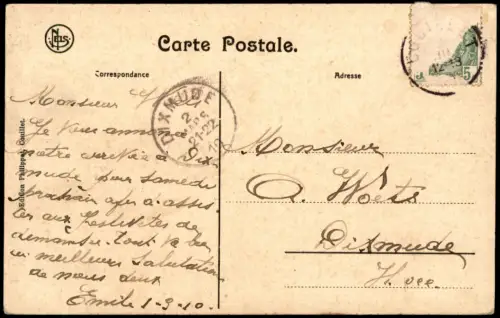 Postkaart Couillet Couyet Route de Châtelet. 1910