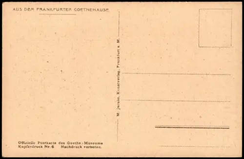 Frankfurt am Main Goethehaus Innenansicht Musik-Zimmer I. Stock 1910