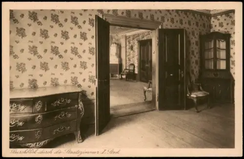 Frankfurt am Main Goethehaus Durchblick durch die Staatszimmer I. Stock 1910