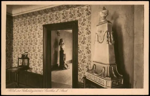 Frankfurt am Main Goethehaus Blick ins Geburtszimmer Goethe I. Stock 1910