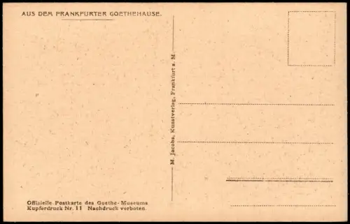 Frankfurt am Main Goethehaus Blick ins Geburtszimmer Goethe I. Stock 1910