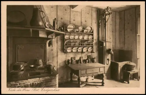 Frankfurt am Main Küche der Frau Rat, Erdgeschoss Goethehaus Innenansicht 1910