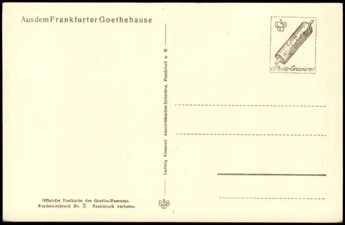 Frankfurt am Main Innenansicht Goethehaus Erdgeschoss, Speisezimmer 1920