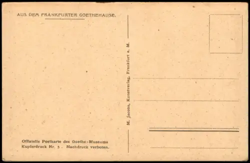 Frankfurt am Main Goethehaus Innenansicht Vorsaal, I. Stock 1910