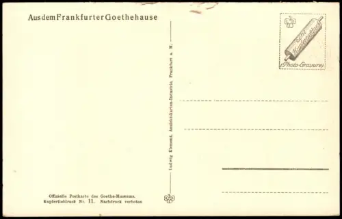 Frankfurt am Main Goethehaus Blick ins Geburtszimmer Goethe, I. Stock 1920