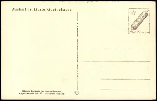 Frankfurt am Main Goethehaus Arbeitszimmer von Goethe, Innenansicht 1920