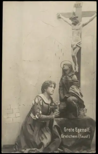 Ansichtskarte  Grete Egenolf,Gretchen Faust Film Theater Schauspieler 1913