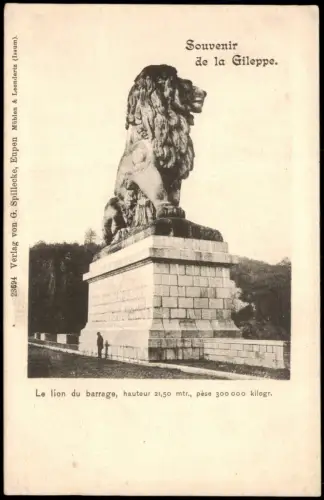 Jalhay Galbach Souvenir de la Gileppe lion du barrage Gileppe-Talsperre 1910