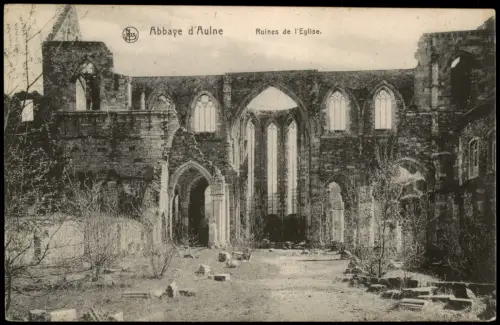 Postkaart Thuin Eglise Klosterkirche Abbaye d' Aulne Ruines (WW I.) 1915