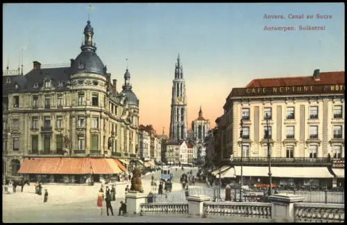 Postkaart Antwerpen Anvers Geschäftsleben am Canal au Sucre 1910