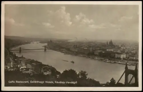Budapest Caffe Restaurant, Gellérthegyi Kioszk, Kávéház-Vendéglő 1940