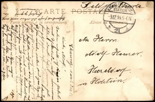 CPA Évian-les-Bains Dampfer und Stadt bei Mondschein 1914  gel. Feldpost