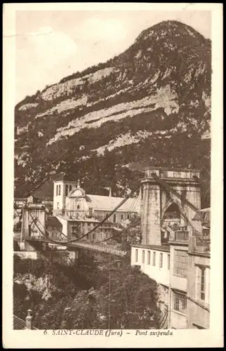 CPA Saint-Claude Pont suspendu 1932