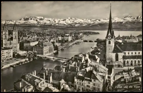 Ansichtskarte Zürich Stadtblick - Fotokunst 1959