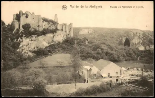 Belgien Vallée de la Molignée Ruines Montaigle sclerie. 1917 Festungslazarett