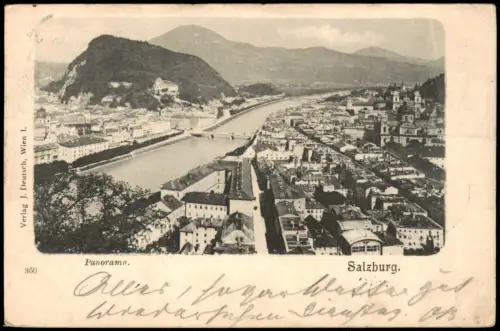 Ansichtskarte Salzburg Blick über die Stadt 1908