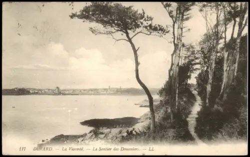 CPA Dinard La Vicomté. Le Sentier des Douaniers 1912