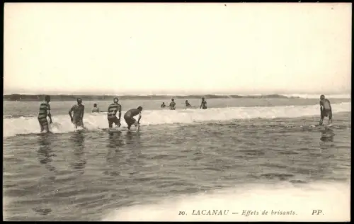 CPA Lacanau-Ocean Lacanau-Océan Effets de brisants. Männer 1912